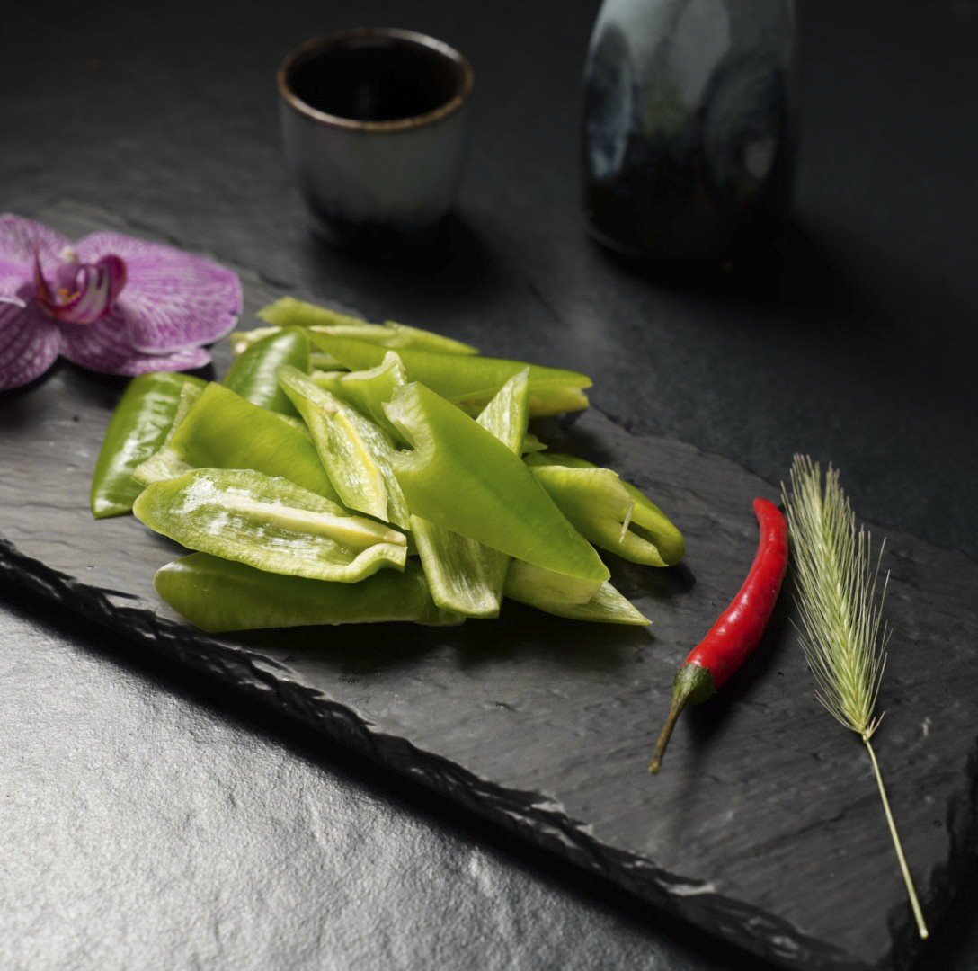 Grüne Paprika für den Grill bei Yakido Mundsburg